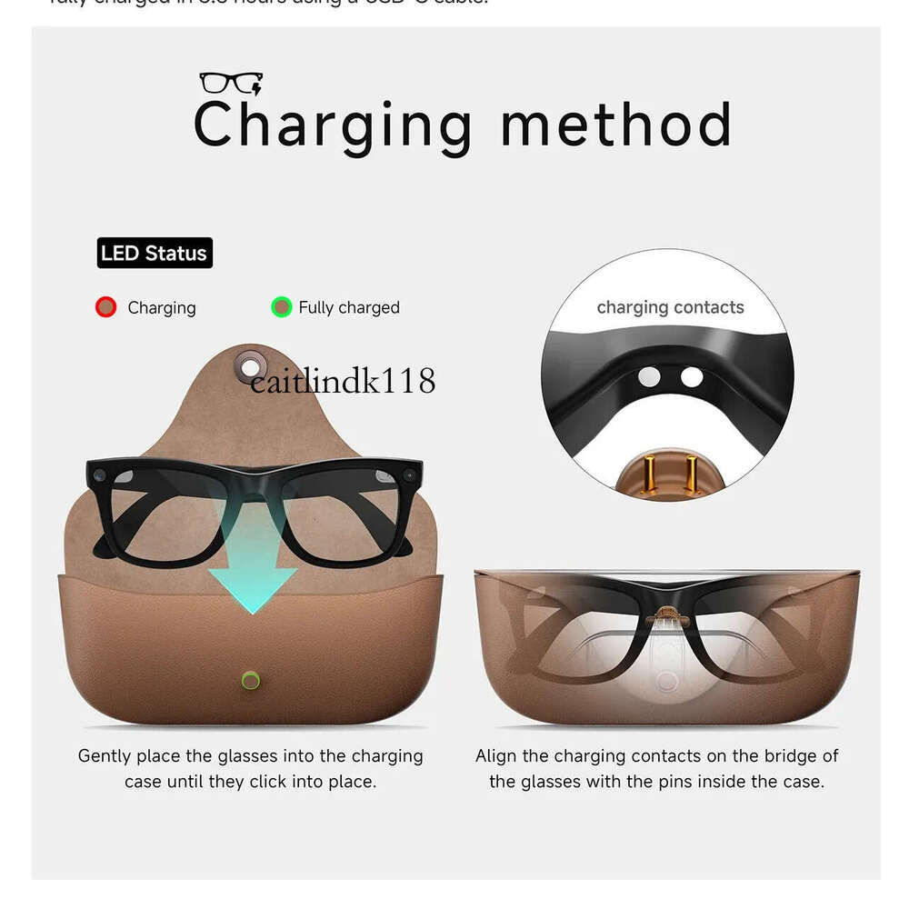 Smart MT5 Ultra 8MP HD Camera Video Recording Voice Call With Charging Case Intelligent AI Translation Glasses