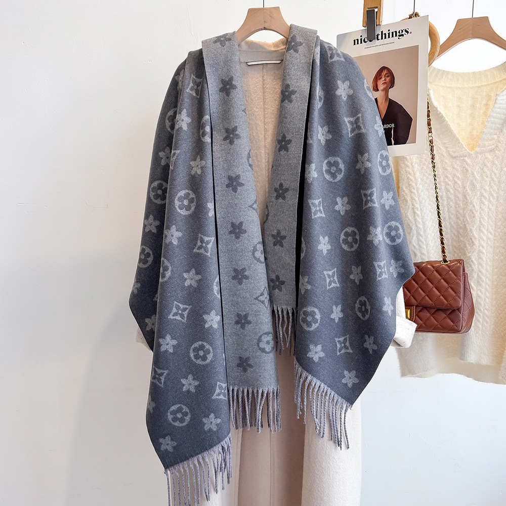 Designer Scarf - Women's Style - Synthetic Cashmere High-end Luxury Wrap - Dual-purpose Winter Warmth Collar Scarf - Fashionable And Versatile