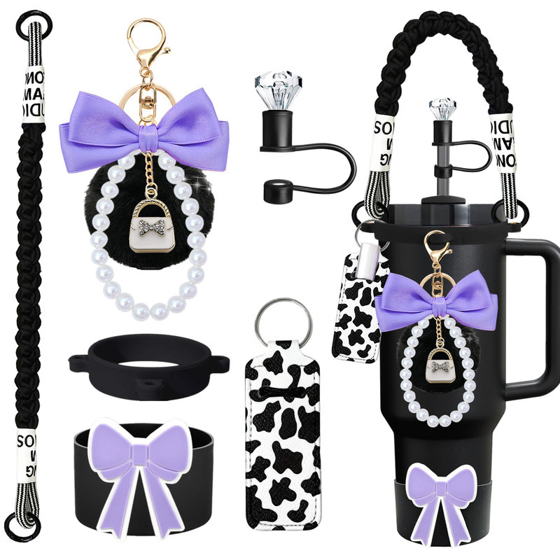 Cup Accessories Set with Straw Lid Silicone Sleeve and Handle Strap - view 5