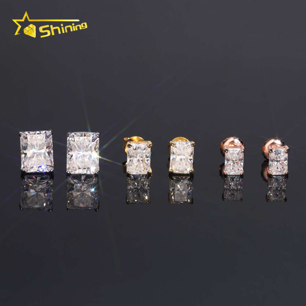 Water Drop Design Fashion Wholesale Price S925 Rhodium Plated GRA Certified Radiant Silica Ice 925 Silver Stud Earrings - view 5