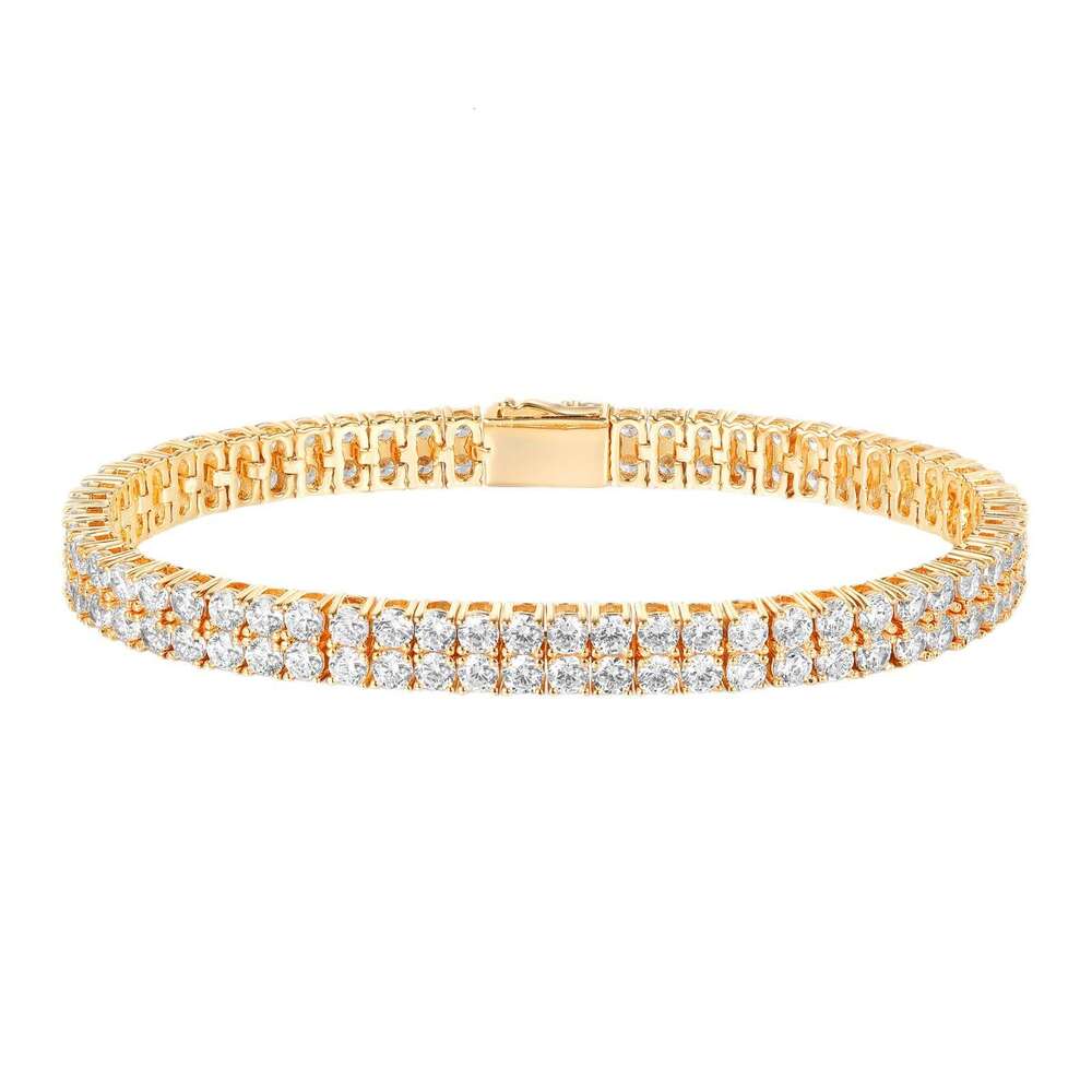 New 3MM copper inlaid zircon tennis bracelet with spring clasp, double row Tennisbracelet, trendy factory wholesale - view 6