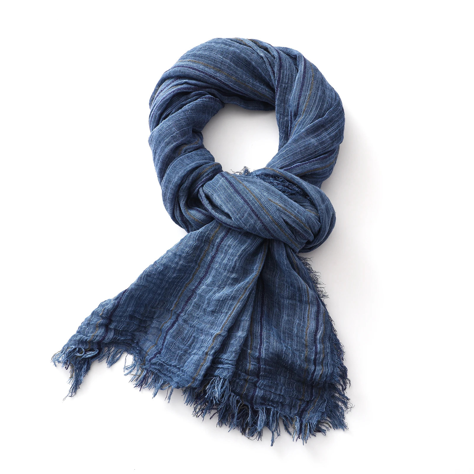 Fashion Striped Cotton Linen Scarf for Men Women Autumn Winter Long Soft Shawls and Wraps Short Tassel Bufanda Male Accessories 260423