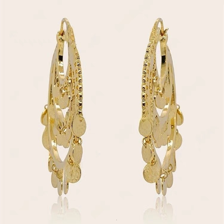 Vintage Tribal Coins Big Hoop Banjara Belly Dance Gypsy Earrings Pendant For Women Brincos Jewelry Bijoux Oorbellen Aretes 250120