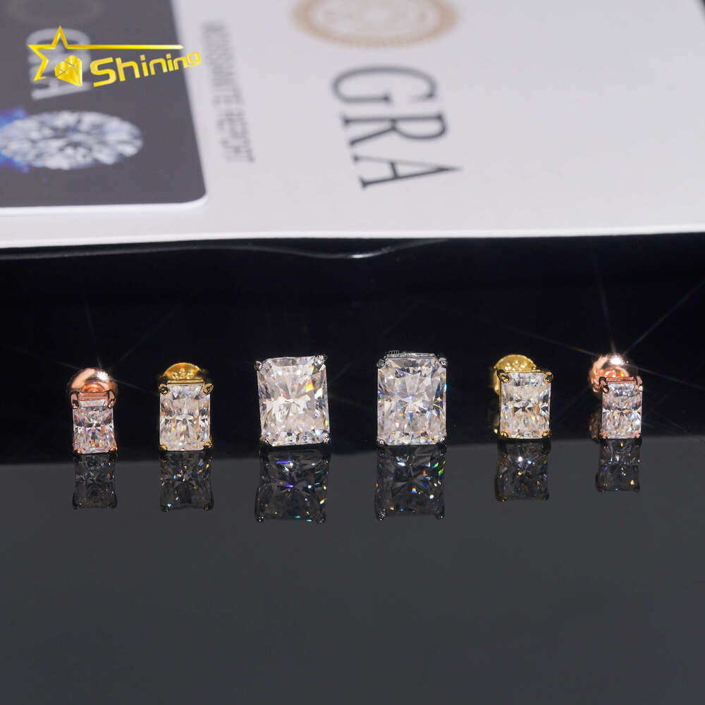 Water Drop Design Fashion Wholesale Price S925 Rhodium Plated GRA Certified Radiant Silica Ice 925 Silver Stud Earrings - view 4