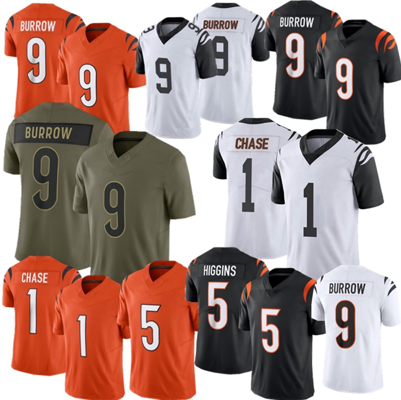 Cincinatticity BengalsS jersey Joe Burrow JaMarr Chase Football Jersey McPherson Tee Higgins Hubbard Jerseys