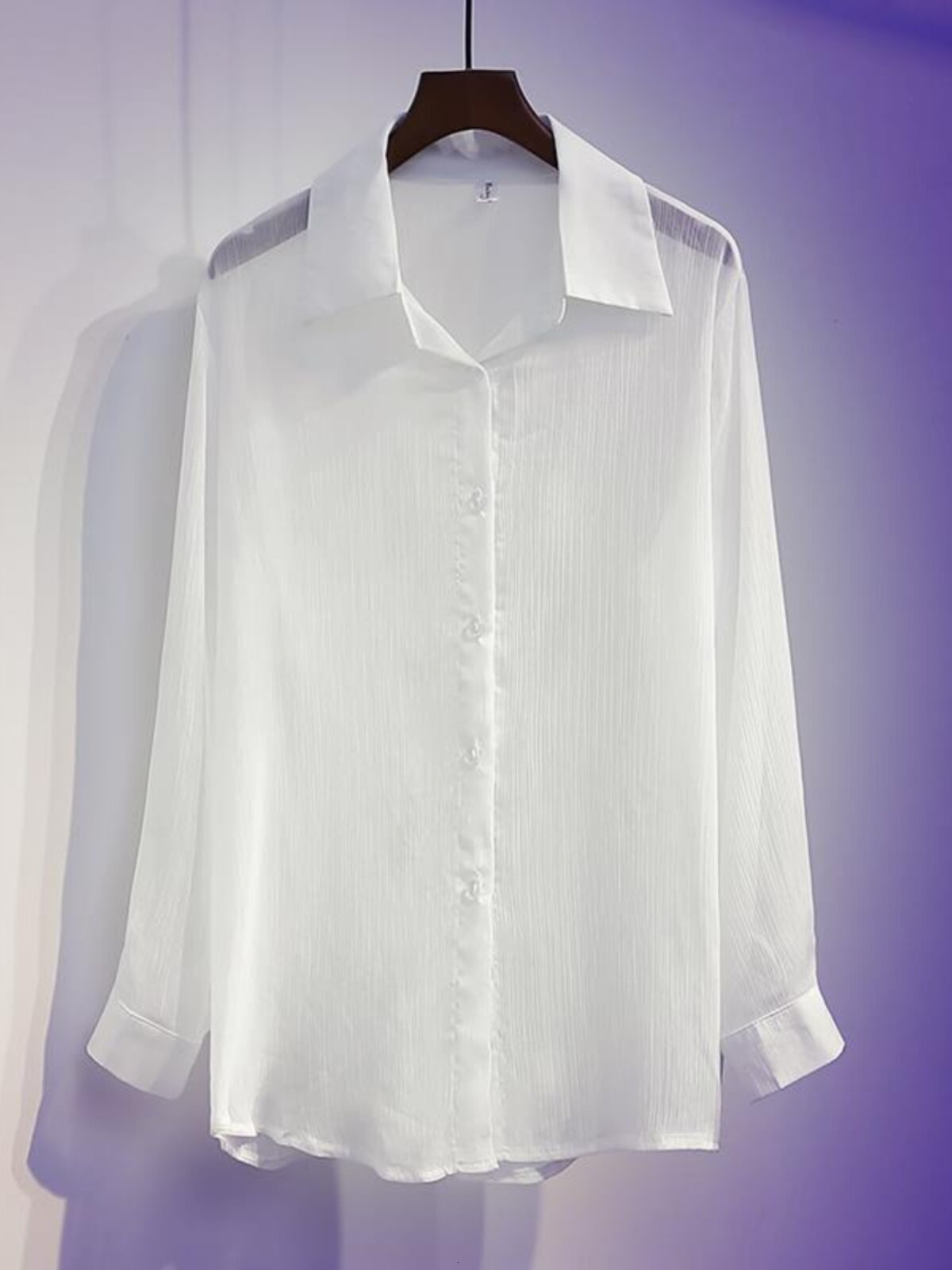 Mens Shirt Solid Color Transparent Lapel Long Sleeve Casual Men Clothing Streetwear Fashion Leisure Male Shirts S-5XL 250113