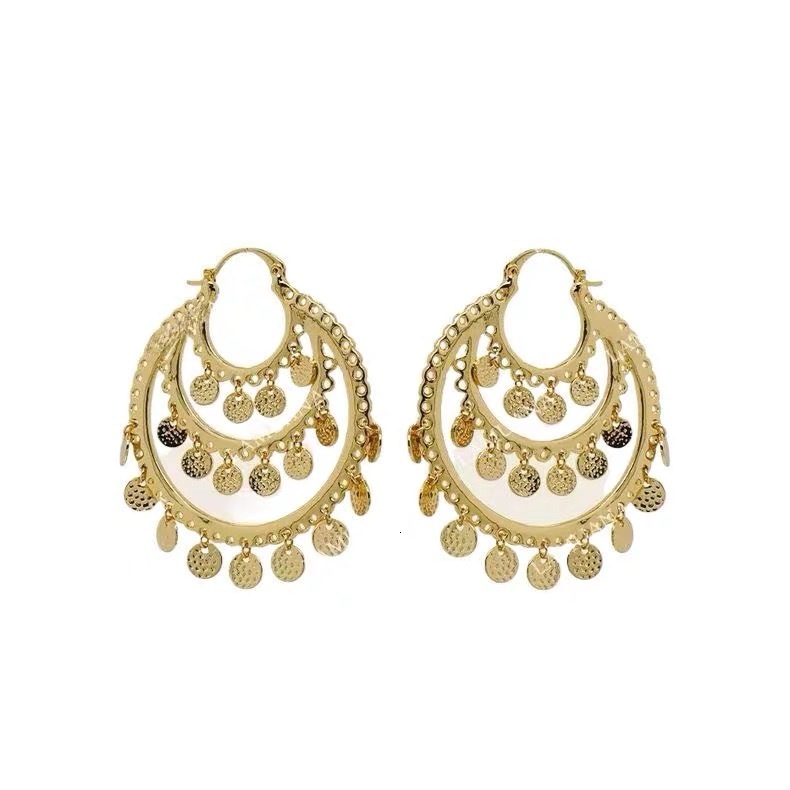 Vintage Tribal Coins Big Hoop Banjara Belly Dance Gypsy Earrings Pendant For Women Brincos Jewelry Bijoux Oorbellen Aretes 250120