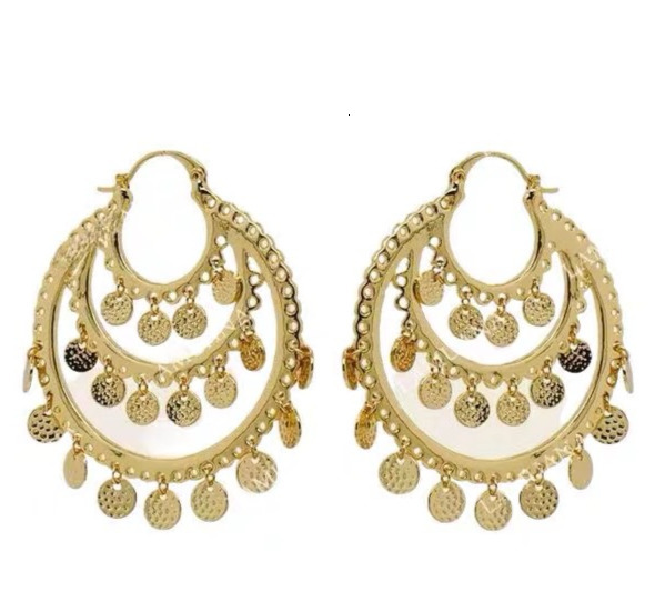 Vintage Tribal Coins Big Hoop Banjara Belly Dance Gypsy Earrings Pendant For Women Brincos Jewelry Bijoux Oorbellen Aretes 250120