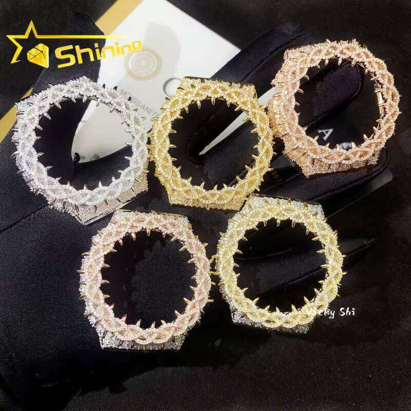 Hip-hop jewelry iced-out case accessories 925 sterling silver Buss Down moissanite watch bezel