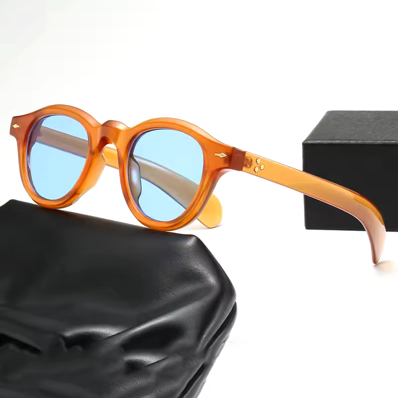 Small Round Sunglasses Women Retro Clear Ocean Lens Shades UV400 Men Rivets Punk Sun Glasses Thick Steampunk Beach Travel Shades Oval UV400 CB Fashion