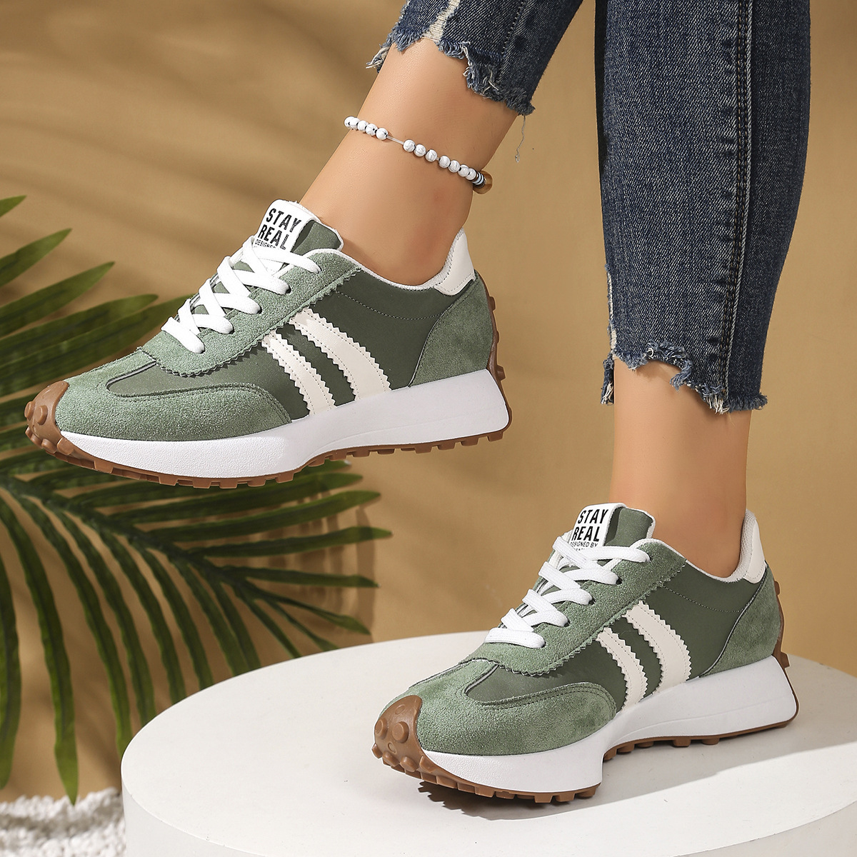 Plus Size Slim Waist Dad Spring Summer New Trendy Thick Sole Student Casual Sports Forrest Gump Shoes For Women