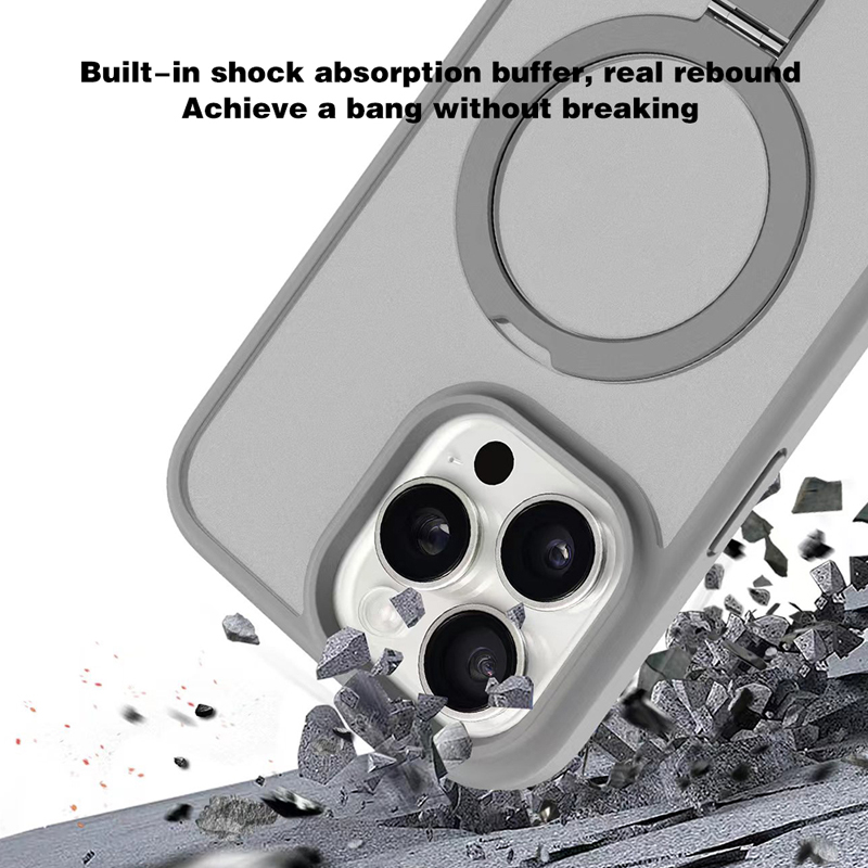 Luxury Metal Ring Stand Armor Magnetic For Magsafe Wireless Case With Camera Lens Film Shockproof For iPhone 17 Air 16 15 14 13 12 11 Pro Max Plus Sam