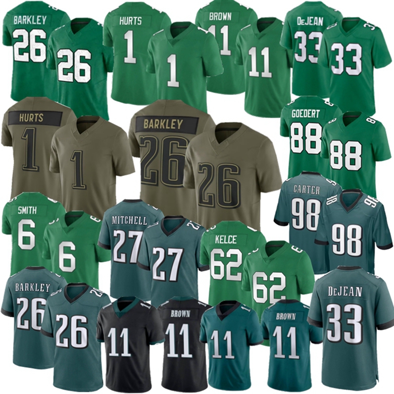 Saquon Barkley DeVonta Smith Jalen Hurts Jersey Jason Davis Carter Dawkins DeJean Jerseys