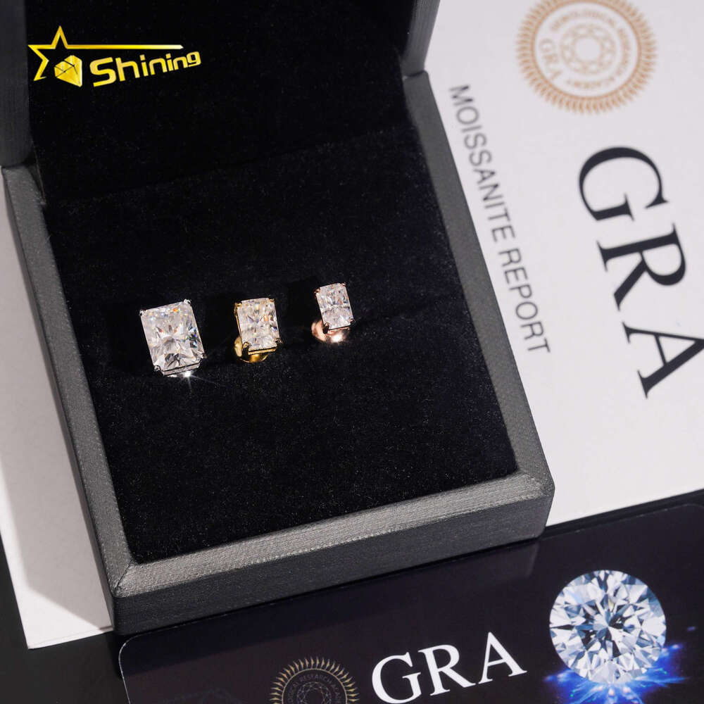 Water Drop Design Fashion Wholesale Price S925 Rhodium Plated GRA Certified Radiant Silica Ice 925 Silver Stud Earrings - view 3