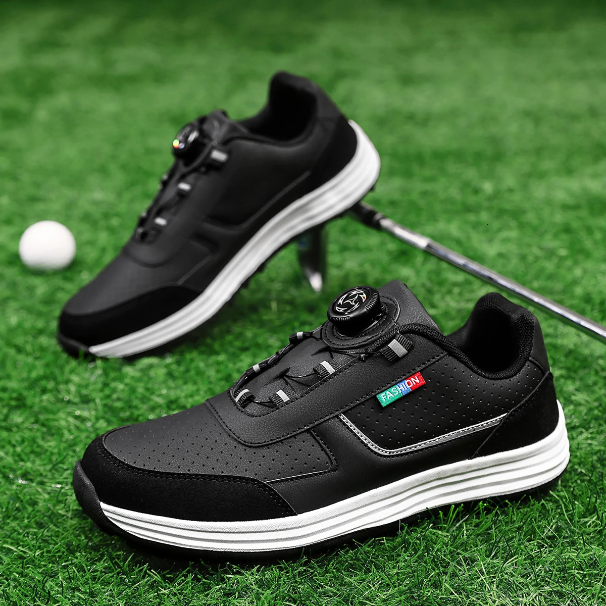 Mens Golf Shoes Style Fashionable Simple Versatile Solid Color Waterproof Upper Stylish Casual Sports for Men Outdoor Youth Fashion Rotati w260421