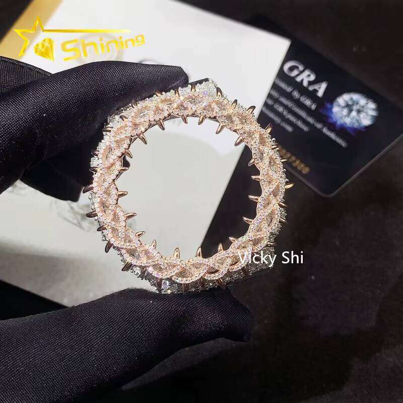Hip-hop jewelry iced-out case accessories 925 sterling silver Buss Down moissanite watch bezel