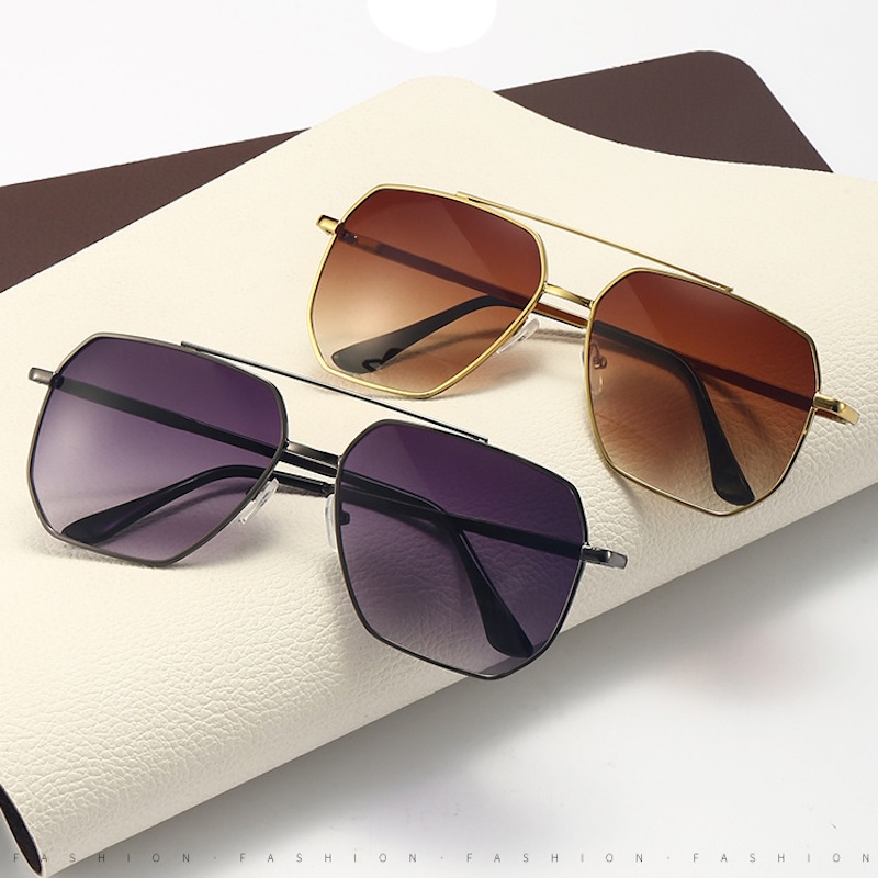 Pilot Sunglasses Men Classic Driving Sun Glasses Square Metal Frame Mirror Leisure Fishing Business Men Women Oversized Anti Glare UV400 CB Fashion Ac