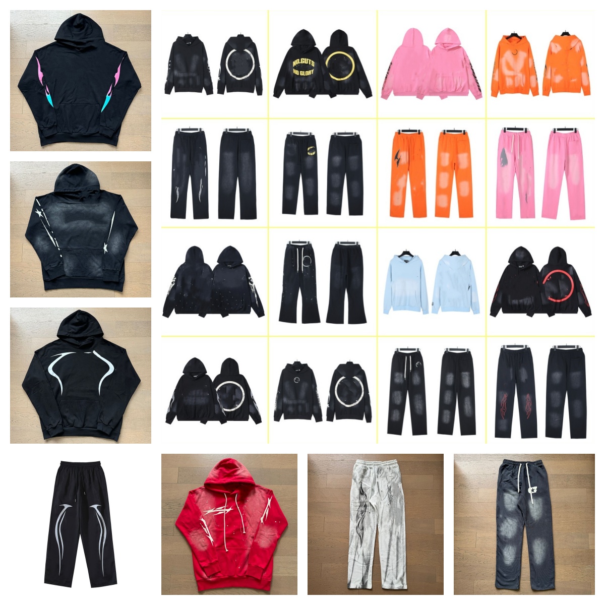 Designer hoodie men American hip-hop street retro sports pants sweatshirt pullover men women trendy cotton casual loose hooded pants S-XL