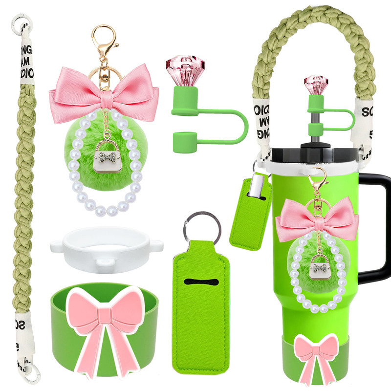 Cup Accessories Set with Straw Lid Silicone Sleeve and Handle Strap - view 3