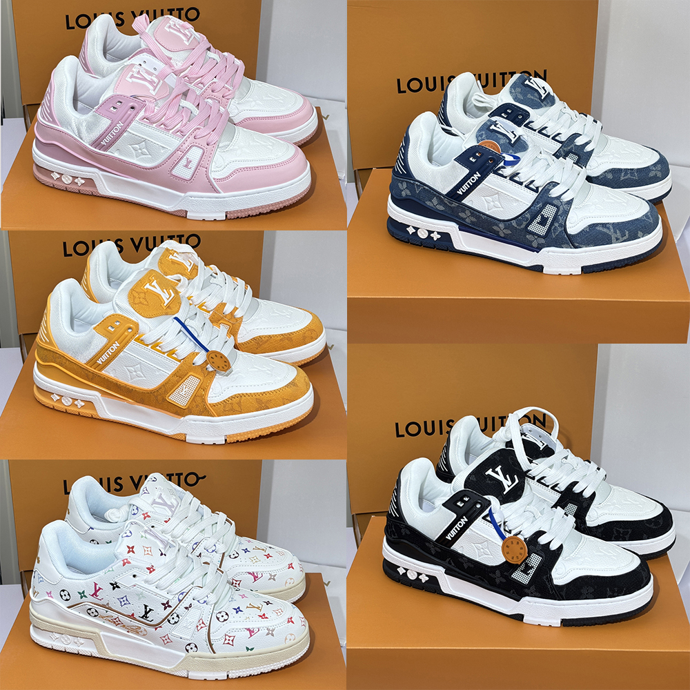 Designer shoes low trainers lus skate shoes Vintage Casual Sneaker Cowhide Upper Breathable Insole Non Slip Rubber Outsole Fashion Low Top Sports Shoe For Men Women