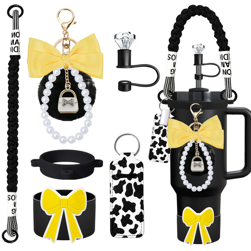 Cup Accessories Set with Straw Lid Silicone Sleeve and Handle Strap - view 6