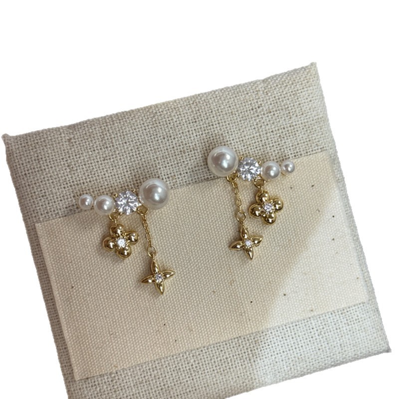18k real gold plated silver needle zircon pendant pearl 2026 extremely beautiful earrings with a light luxury and high-end feel - view 6