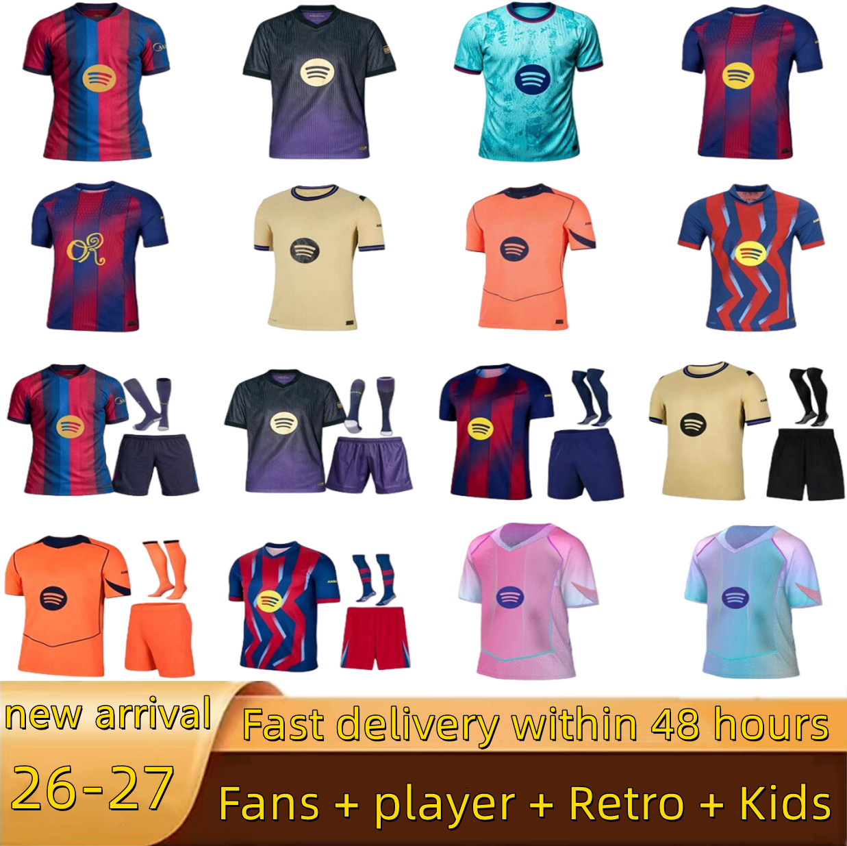 25 26 27 Barcelona Soccer Jerseys LAMINE YAMAL RAPHINHA GAVI LEWANDOWSKI RASHFORD PEDRI FERRAN JOAO CANCELO CUBARSI 2026 2027 Long football shirt Tracksuit kids kit