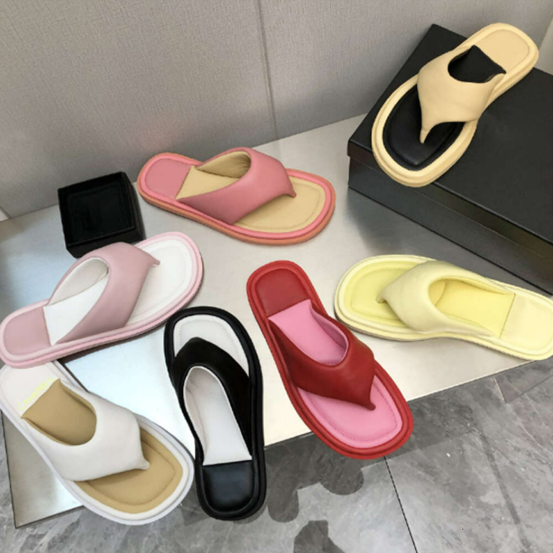 designer slides leather slippers women platform sandals beach flip flops sandals fashion mule flat bottom shoes 357