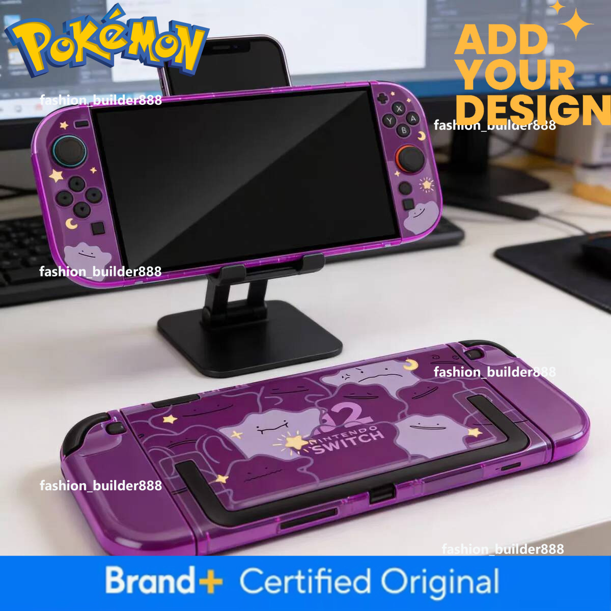New Pokemon Switch 2 Split Protective Case Ditto Pikachu Pattern Cover For Ns2 Game Console Anti Scratch Gaming Accessories
