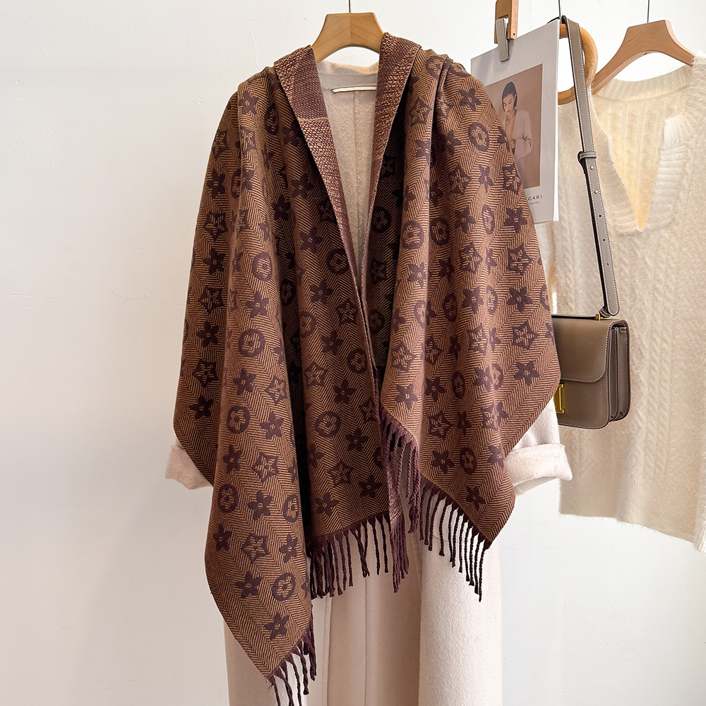 Designer Scarf Luxurious Women's Shawl - Double-sided Tassel Wool Scarf - Suitable For Autumn And Winter - Provides Outdoor Warmth - Fashionable 