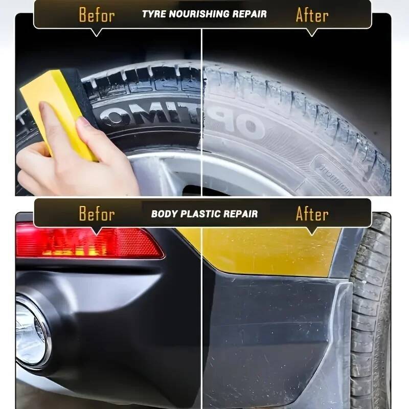 Repair Kit & Panel Renewal Coating Agent Car Plastic Back To Black Shine Gloss Long-Lasting Tire Polish Wax