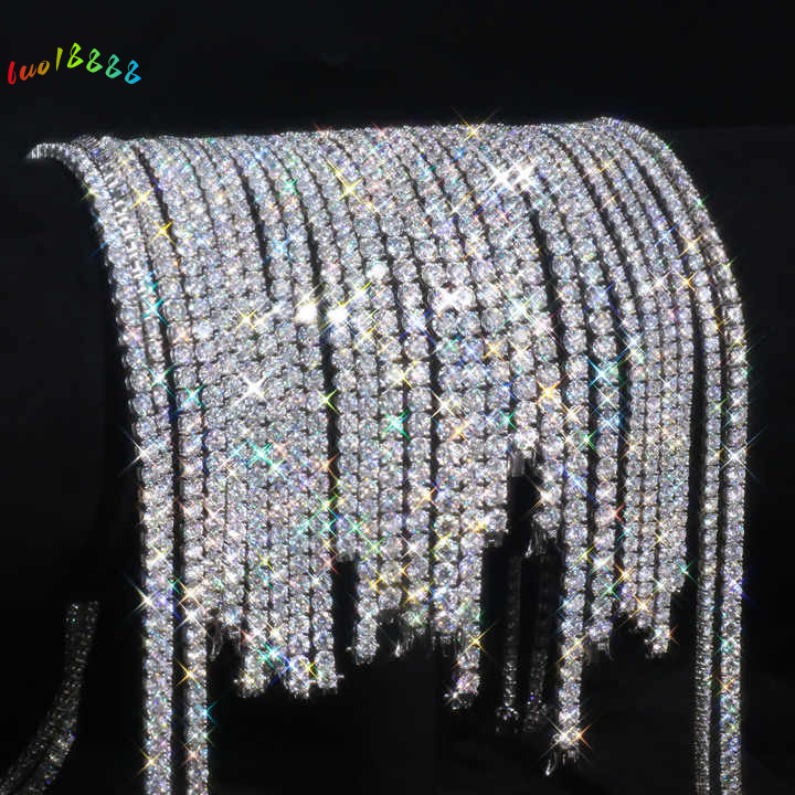 High Quality VVS Moissanite Tennis Chain Necklace 925 Sterling Silver 2mm 3mm 4mm 5mm 6mm for Women Rose Gold White Gold