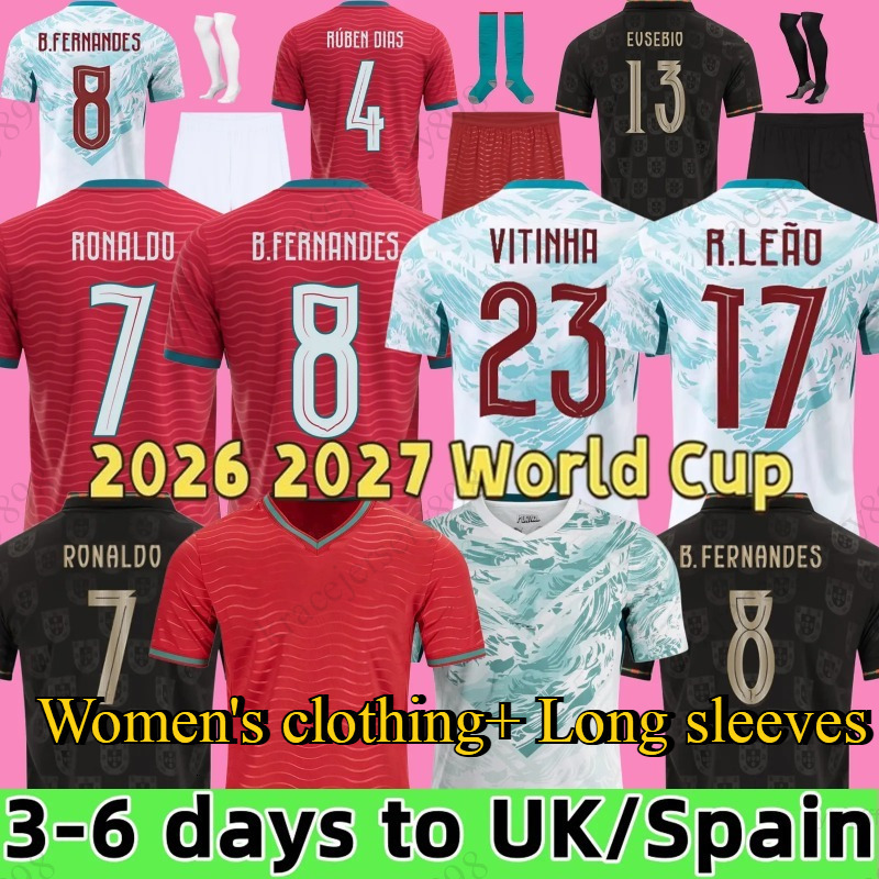 Maillot Portugal 2026 World Cup Soccer Jerseys Portuguesa RoNalDo Jerseys JOAO FELIX BERNARDO B FERNANDES PEPE 25 26 27 Portugal Football Shirt Team M