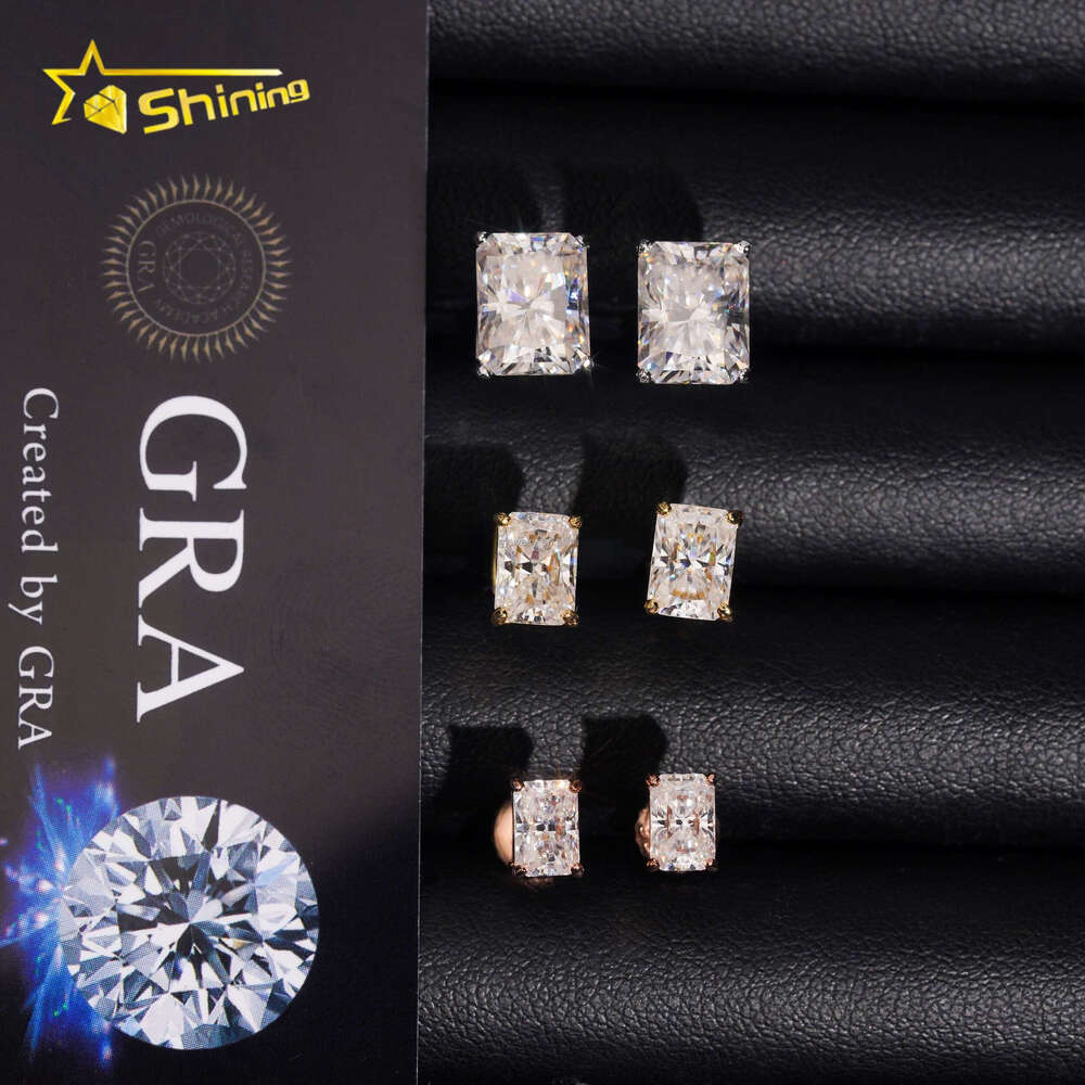 Water Drop Design Fashion Wholesale Price S925 Rhodium Plated GRA Certified Radiant Silica Ice 925 Silver Stud Earrings - view 7