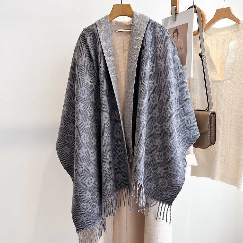 Designer Scarf Luxurious Women's Shawl - Double-sided Tassel Wool Scarf - Suitable For Autumn And Winter - Provides Outdoor Warmth - Fashionable 