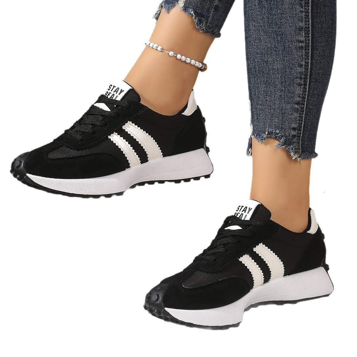 Plus Size Slim Waist Dad Spring Summer New Trendy Thick Sole Student Casual Sports Forrest Gump Shoes For Women