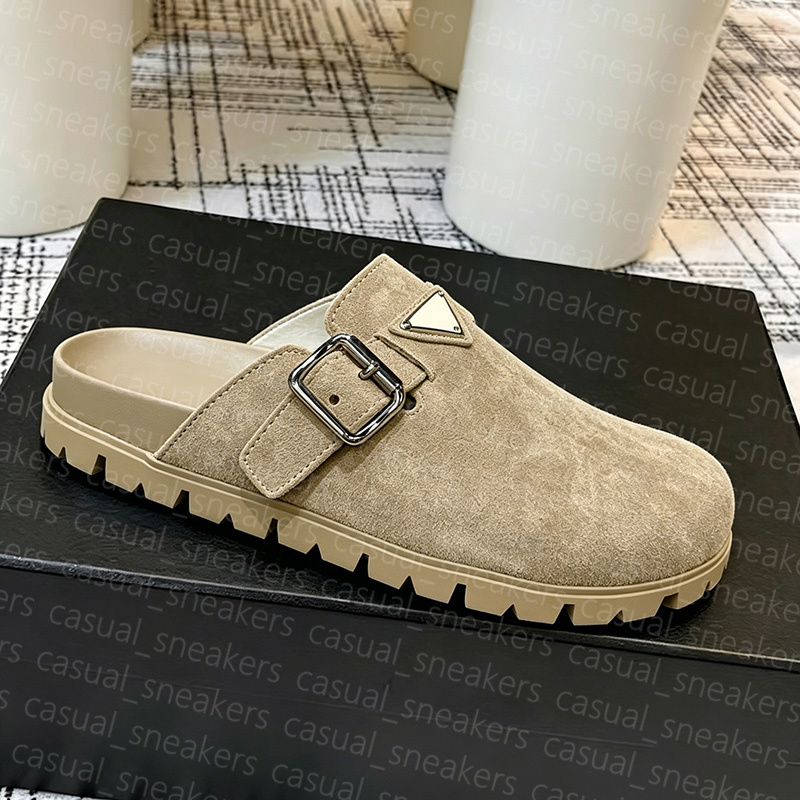 Designer Clog Sandal Suede Flatform Slide Flat Clogs Mule Leather Platform Slipper High-quality Summer Beach Casual Women Size 35-41