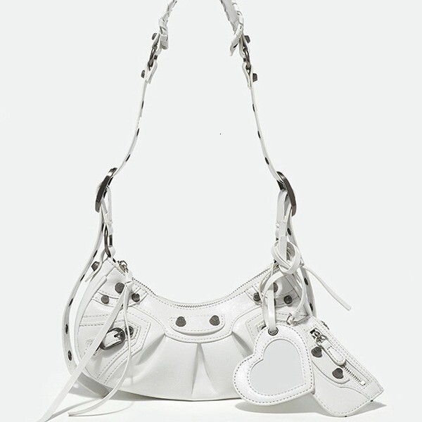 Paris Motorcycle Three-in-One Niche High-End Crescent Hot Girl Underarm Rivet Crossbody Bag for Women