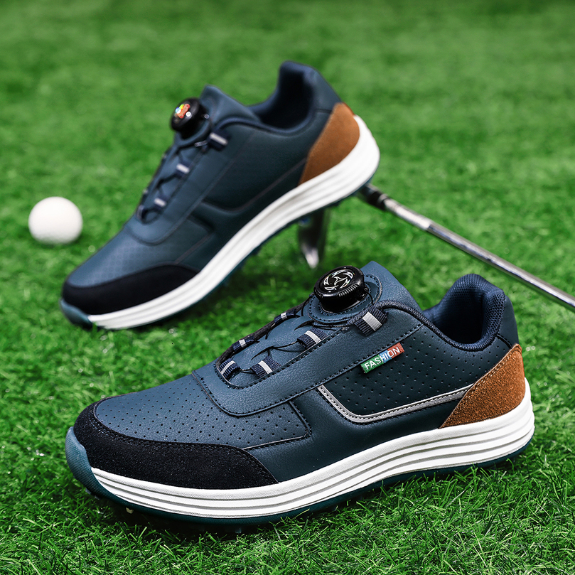 Mens Golf Shoes Style Fashionable Simple Versatile Solid Color Waterproof Upper Stylish Casual Sports for Men Outdoor Youth Fashion Rotati w260421