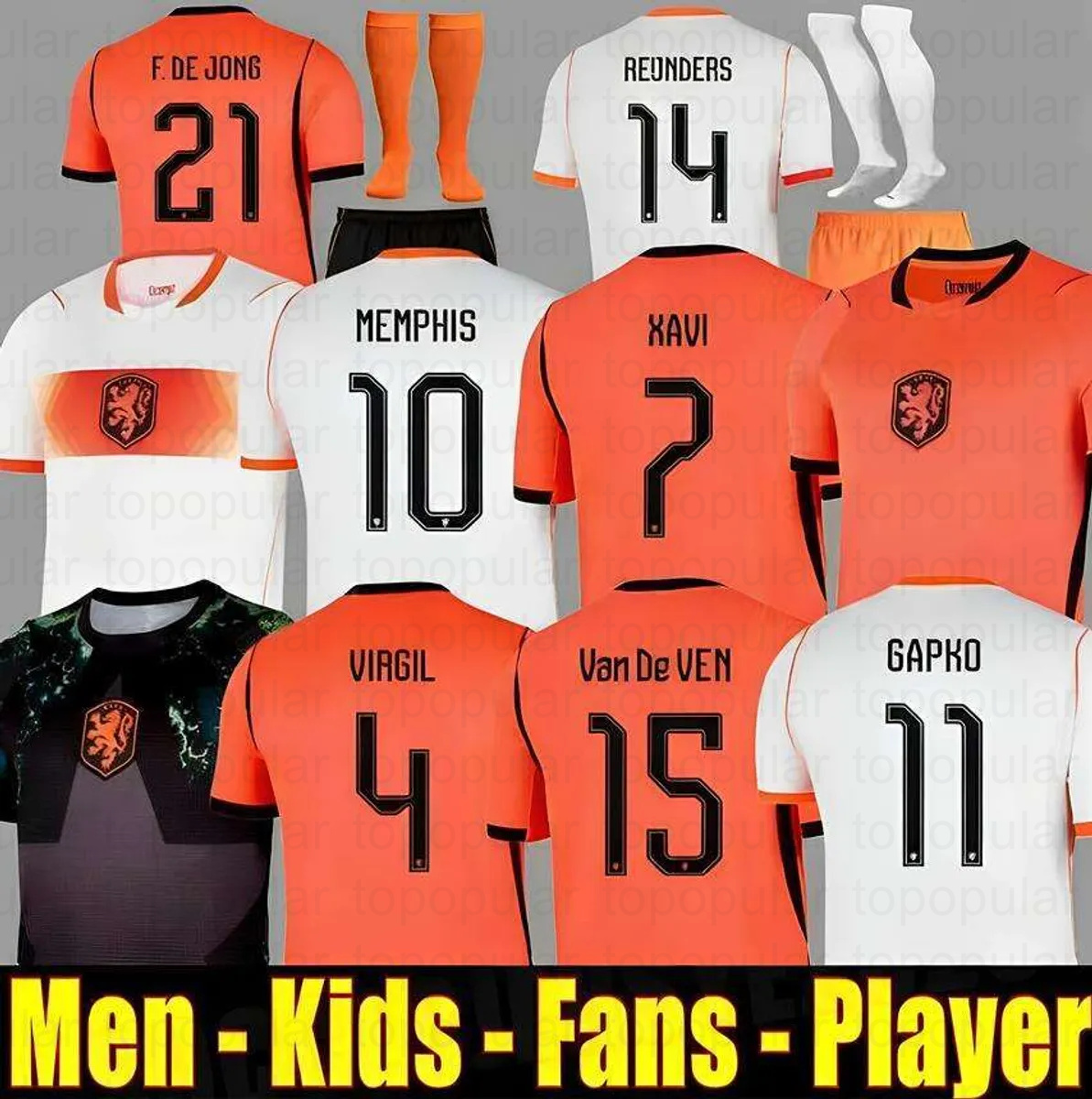 Netherlands Dutch jersey Holland world cup 2026 retro Soccer Jersey Bergkamp ROBBEN vintage National Team football tops Shirt Kids Kit MEMPHIS GAKPO