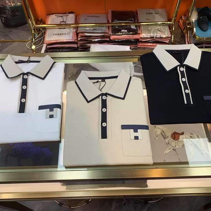 Color-Block Polo Shirt For Men, New Summer Fashion Trend, Versatile Turn-Down Collar Short-Sleeve Top