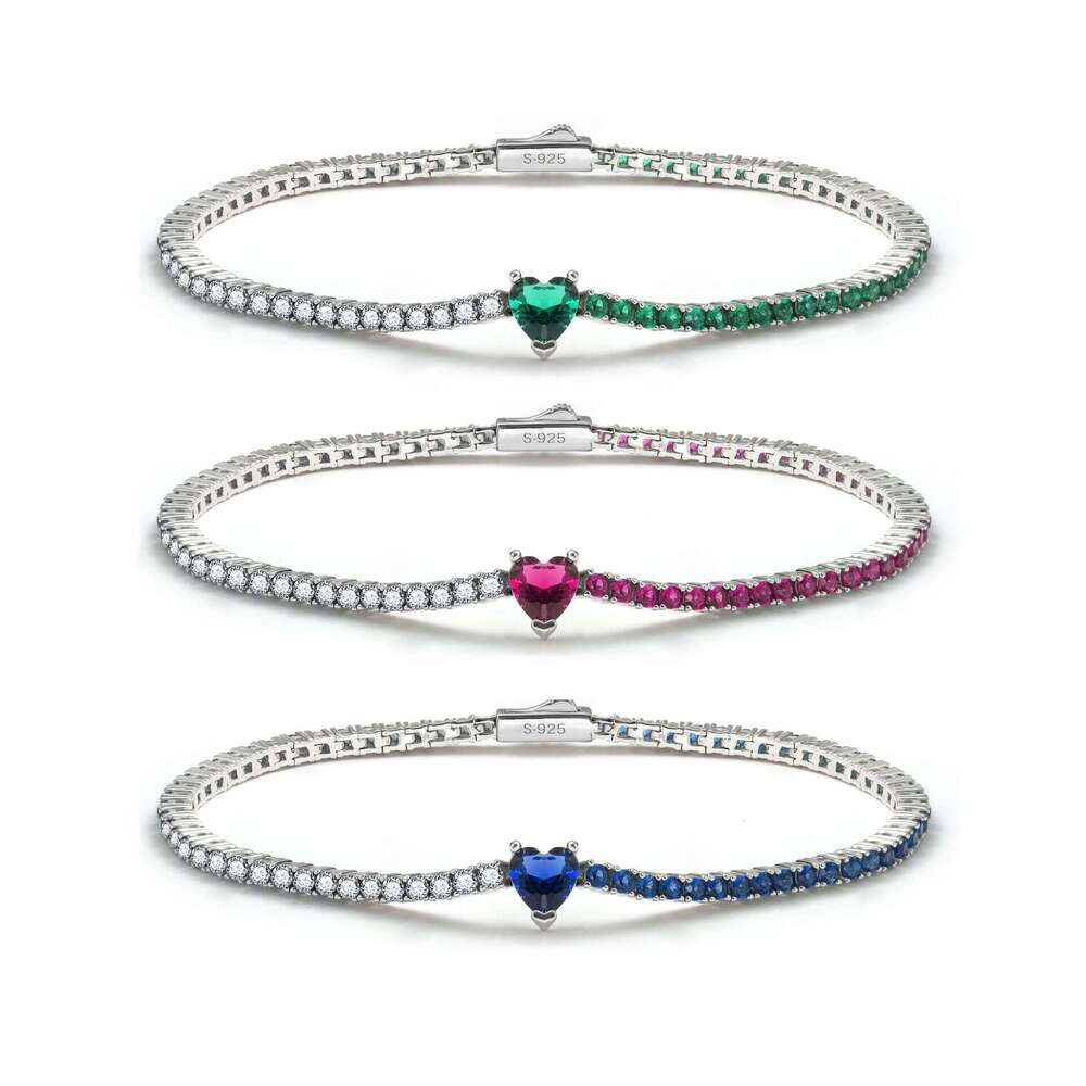 French-style courtly luxury ultra-shiny heart-shaped zirconia full-diamond bracelet, simple design with a cool and sophisticated aesthetic - view 6