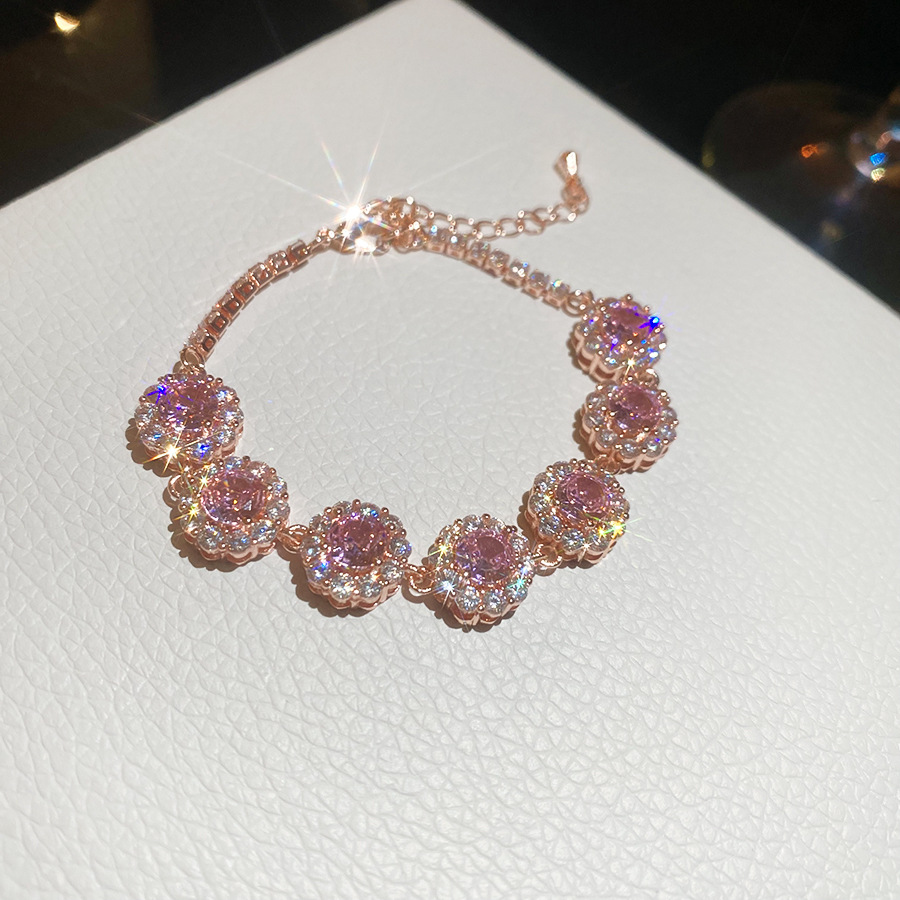 Fashion High-End Design Full Diamond Colorful Rhinestone Bracelet 2026 New Trend Korean Internet Celebrity Elegant Women's Jewelry - view 3