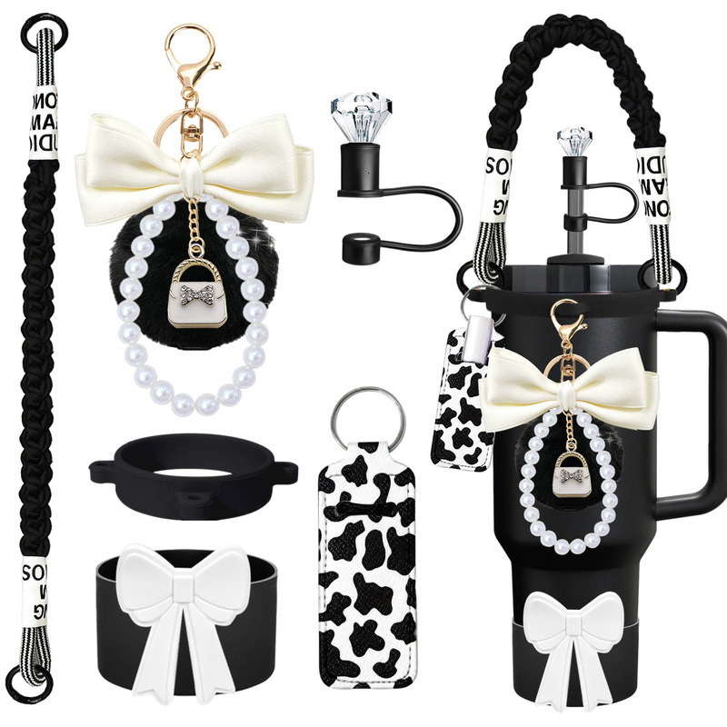 Cup Accessories Set with Straw Lid Silicone Sleeve and Handle Strap - view 7