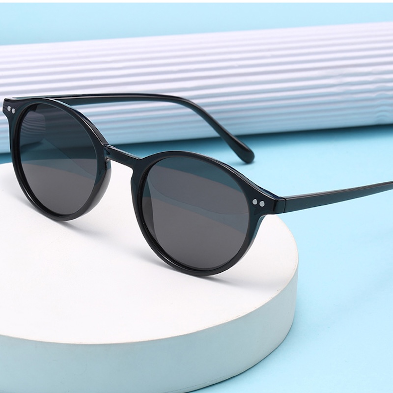 Retro Round Polarized Sunglasses Men Women Classic Leopard Frame Sun Glasses Black Driving Goggles Fishing Cat Eye Lightweight Travel CB Fashion Acees