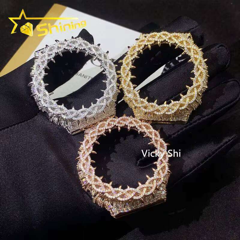 Hip-hop jewelry iced-out case accessories 925 sterling silver Buss Down moissanite watch bezel
