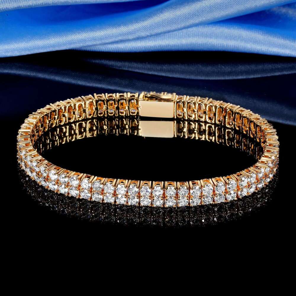 New 3MM copper inlaid zircon tennis bracelet with spring clasp, double row Tennisbracelet, trendy factory wholesale