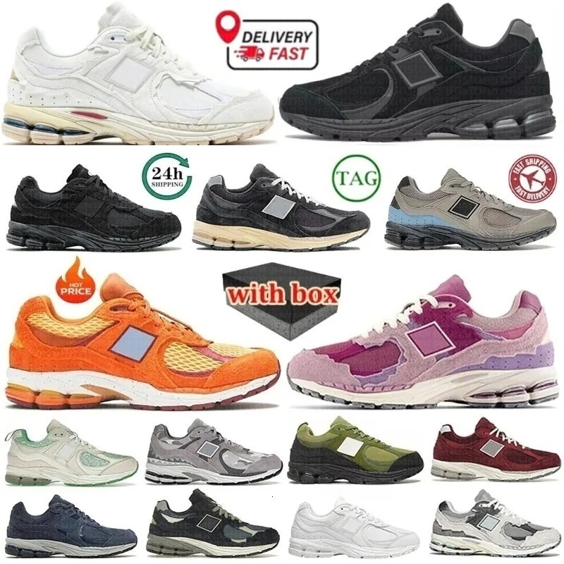 Designer 2002 Running shoes 2002r Casual shoes protecion pack Grey Ivory Navy Black outdoor sports Shoes Mens Womens sneaker trainer Size35-46