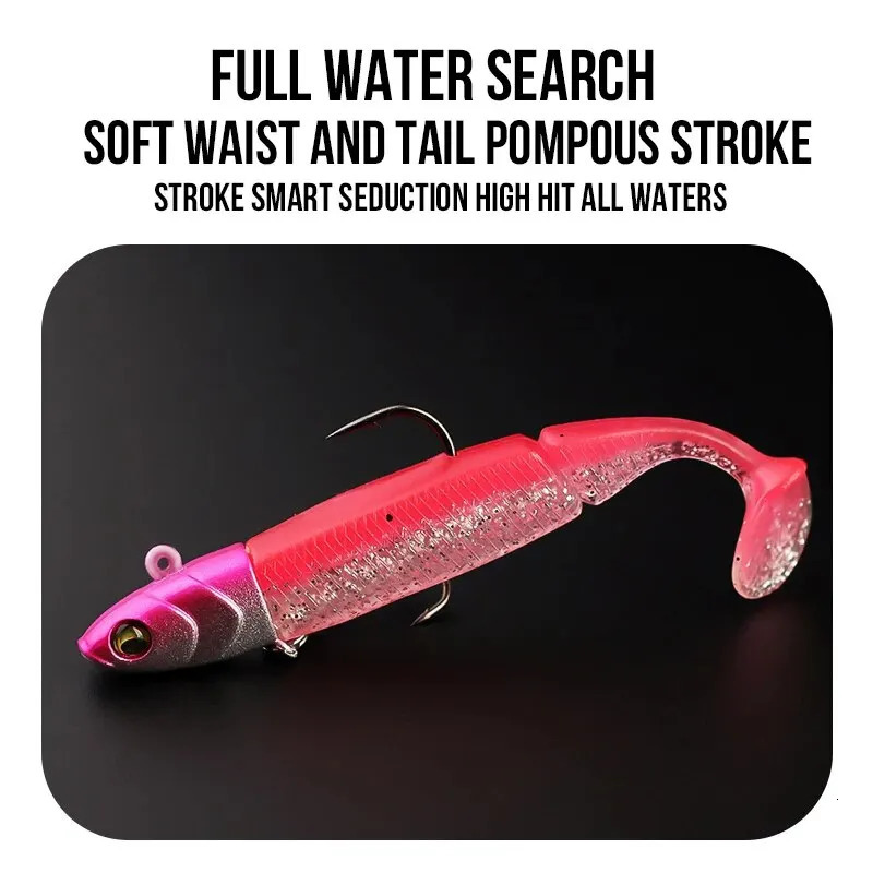 TAIYU Jig Head Soft Fishing Lures 21g Ttail Silicone Lure Wobblers Metal Spinner Spoon Bait For Pike Trout Bass Tackle 260422
