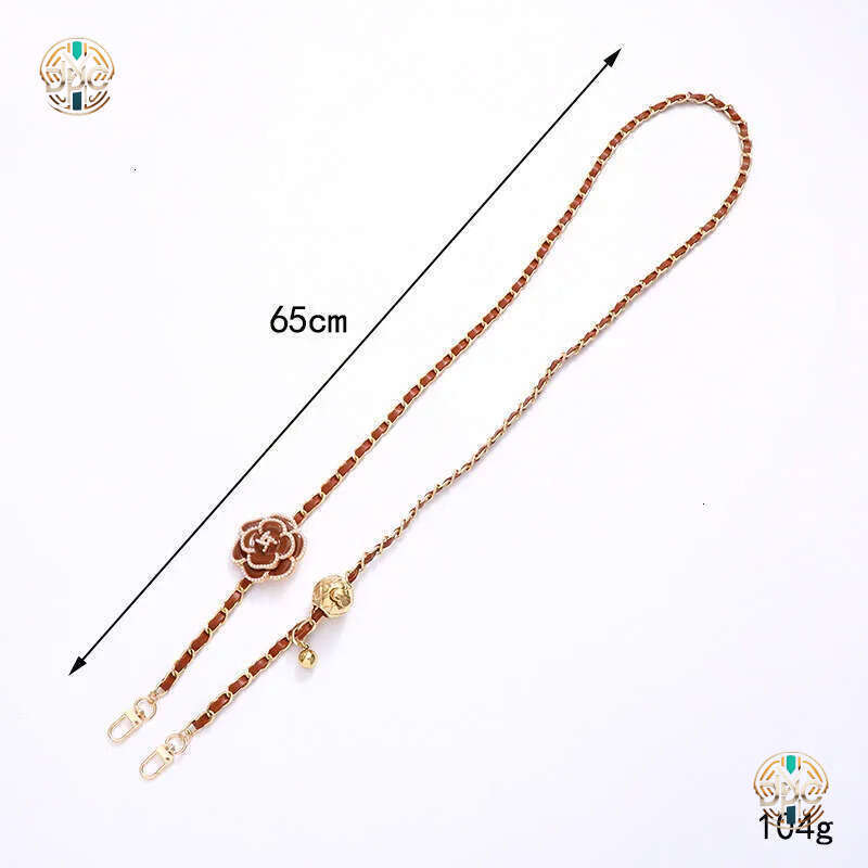 Camellia Crossbody Bag Adjustable Strap Leather Pendant Hand-Woven Replacement Chain